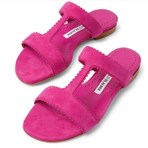 Manolo Blahnik Pink Suede Sandals